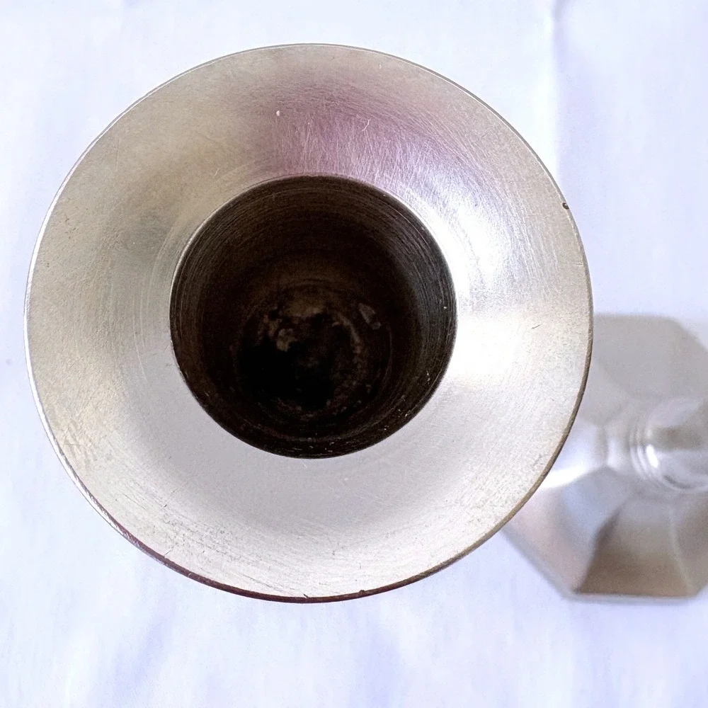 Yankee Candle Candlestick Holders 7in Silver Pewter Finish Set of 2 1085059